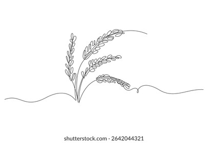 Oktoberfest festival wheat concept continuous line art drawing