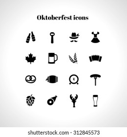 Oktoberfest flat icons, vector illustration