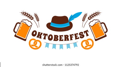 Oktoberfest flyer, banner. Beer festival logo, concept design