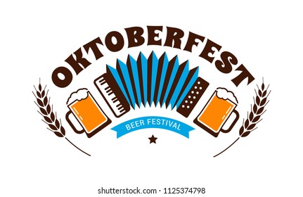 Oktoberfest flyer, banner. Beer festival logo, concept design