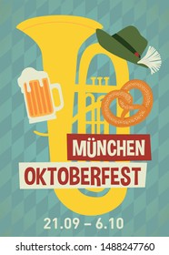 Oktoberfest flyer, banner. Beer festival poster concept design.