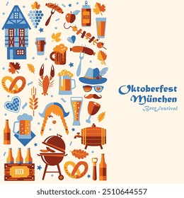 Oktoberfest flyer, banner. Beer festival logo, concept design on white background.