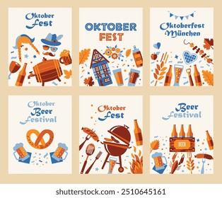 Oktoberfest flyer, banner. Beer festival logo, concept design on white background.