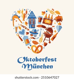 Oktoberfest flyer, banner. Beer festival logo, concept design on white background.