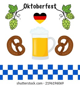Oktoberfest. Volante. Estilo plano. Ilustración del vector 