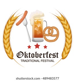 oktoberfest food traditional label design
