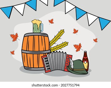 oktoberfest garlands and icons celebration