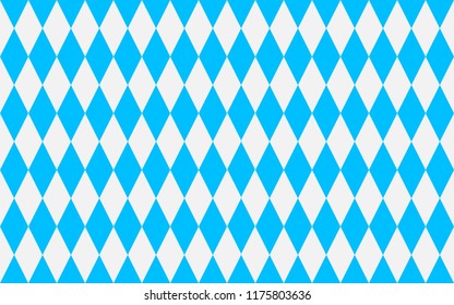 Oktoberfest geometric seamless pattern. White blue Octoberfest background. Traditional Bavarian beer festival vector illustration. Easy to edit template for your design projects.