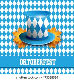 Oktoberfest German beer festival. Oktoberfest celebration design with Bavarian hat.