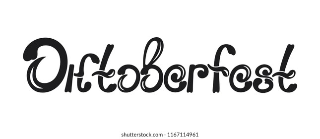 Oktoberfest German beer party. Hand drawn lettering.