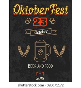 Oktoberfest german festival celebration poster. Vector Illustration.