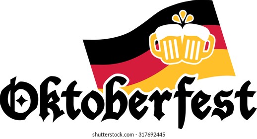 Oktoberfest with german flag
