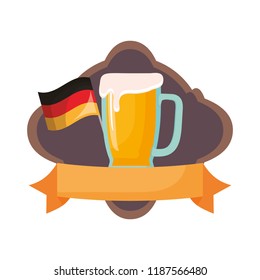 oktoberfest germany flag beer glass emblem