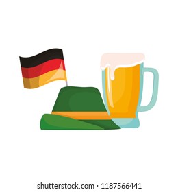 oktoberfest germany flag hat and beer glass