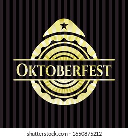 Oktoberfest golden badge or emblem. Vector Illustration. Detailed.