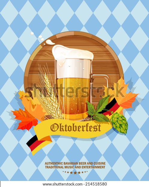 Oktoberfest Greeting Card Poster Mug Beer Stock Vector (Royalty Free ...