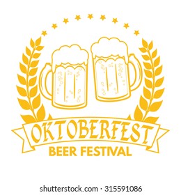 Oktoberfest grunge rubber stamp on white background, vector illustration