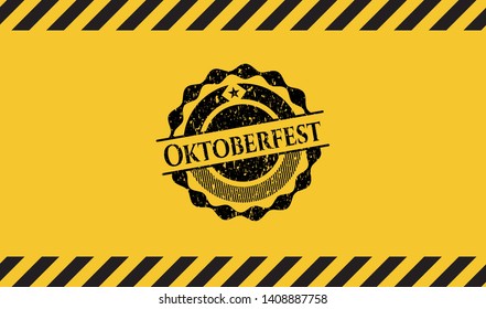 Oktoberfest grunge warning sign emblem. Vector Illustration. Detailed.