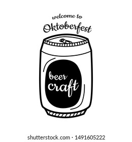 Oktoberfest hand drawn. Beer Festival banner. Vector illustration.