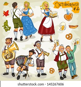 Oktoberfest - hand drawn clip art collection  - part 2. Sketch, isolated