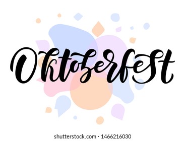 Oktoberfest hand drawn lettering. Oktoberfest logo. Template banner, poster, flyer, greeting card, web design, print design. Vector illustration.