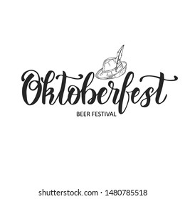 Oktoberfest hand made lettering. Beer festival 2019. Sketch. Oktoberfest print design for menu, poster, banner, flyer, brochure,