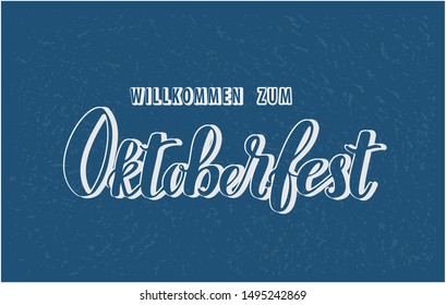 Oktoberfest handwritten lettering. Beer Festival  typography vector design for greeting cards, poster, banner. Design template celebration. Vector illustration.