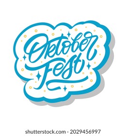 Oktoberfest handwritten lettering. Beer Festival vector banner. Design template celebration. 