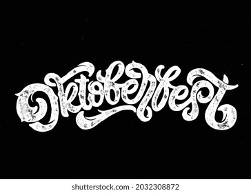Oktoberfest handwritten lettering. Beer Festival vector banner. Design template celebration. 
