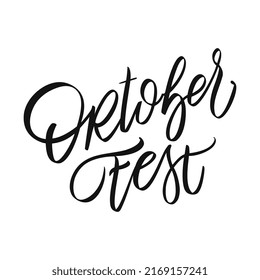 Oktoberfest handwritten lettering. Beer Festival vector banner. Design template celebration. 