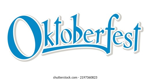 Letras manuscritas de Oktoberfest. Cartel vectorial del Festival de la Cerveza. Diseño de la celebración de la plantilla.