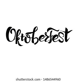 Oktoberfest handwritten lettering header. Design template event celebration. Oktoberfest typography title vector design for greeting cards and poster. Beer Bavarian Festival banner.