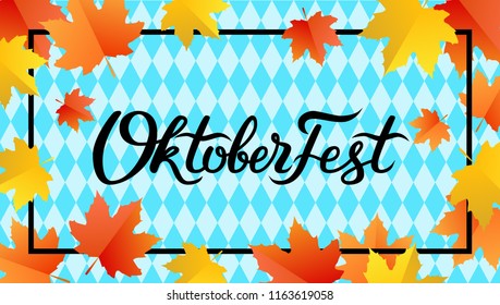 Oktoberfest handwritten lettering. Oktoberfest typography vector design for greeting cards and poster. German translation - Welcome to Octoberfest 2018. Vector illustration