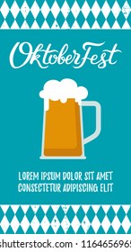 Oktoberfest handwritten lettering. Oktoberfest typography vector design for greeting cards and poster. German translation - Welcome to Octoberfest 2018. Vector illustration for beer festival with mug