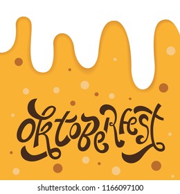 Oktoberfest handwritten lettering. Oktoberfest typography vector design for greeting cards and poster. Beer Festival vector banner. Design template celebration. Vector illustration.