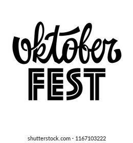 Oktoberfest handwritten lettering. Oktoberfest typography vector design for greeting cards and poster. German translation: Welcome to Octoberfest 2018. Vector illustration.
