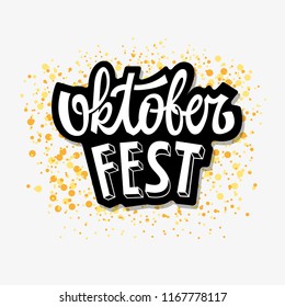 Oktoberfest handwritten lettering. Oktoberfest typography vector design for greeting cards and poster. Vector illustration.
