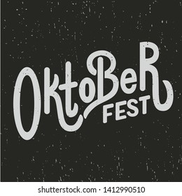 Oktoberfest handwritten lettering. Oktoberfest typography vector design for greeting cards and poster. Beer Festival vector banner. Design template celebration. Vector illustration. - Vector