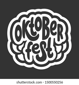 Oktoberfest handwritten lettering. Oktoberfest typography vector design for greeting cards and poster. Beer Festival vector banner. Design template celebration. Vector illustration. 