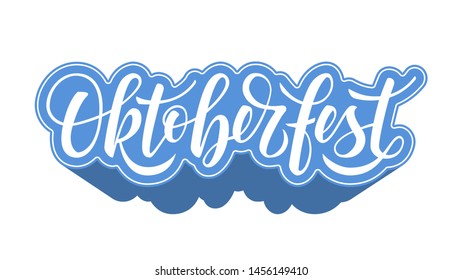Oktoberfest handwritten script lettering. Modern calligraphy written by brush pen. Vector illustration isolated on white background
