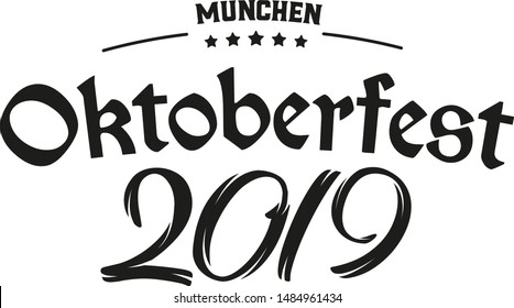 Oktoberfest handwritten typography header for greeting cards, poster and beer coaster. The beer festival celebrated in October in Germany. October folk festivities in the state of Bavaria.