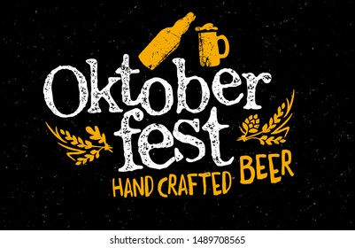 Oktoberfest handgeschriebene Typografie-Header für Grußkarten, Poster und Bierkastenmeister. Das Bierfest, das im Oktober in Deutschland gefeiert wurde. Oktober Volksfeste im Bundesland Bayern.