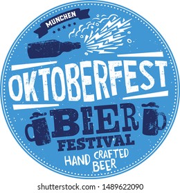 Oktoberfest handwritten typography header for signboard, greeting card, poster and coaster. Beer festival celebrated in October in Germany. Big folk festivities in Bavaria.