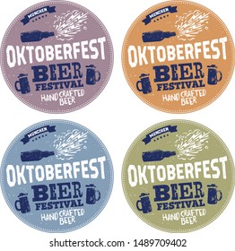 Oktoberfest handwritten typography header for signboard, greeting card, poster and coaster. Beer festival celebrated in October in Germany. Big folk festivities in Bavaria.
