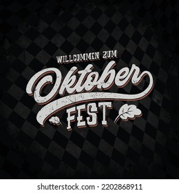 Oktoberfest handwritten typography header for signboard, greeting, invitation poster and card. Beer festival celebrated in October in Germany. Big folk festivities in Bavaria.