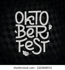 Oktoberfest handwritten typography header for signboard, greeting, invitation poster and card. Beer festival celebrated in October in Germany. Big folk festivities in Bavaria.