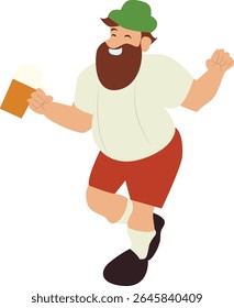 Oktoberfest Happy Bavarian Man Beer Oktoberfest