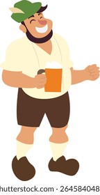 Oktoberfest Happy Bavarian Man Beer Oktoberfest