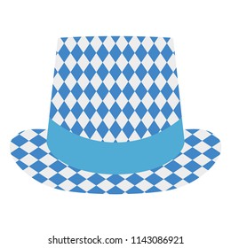 Oktoberfest Hat - Oktoberfest blue and white hat with diamond design and blue ribbon band isolated on white background