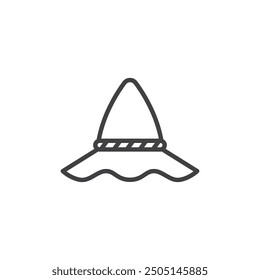 Oktoberfest Hat line icon. linear style sign for mobile concept and web design. Traditional Bavarian hat outline vector icon. Symbol, logo illustration. Vector graphics